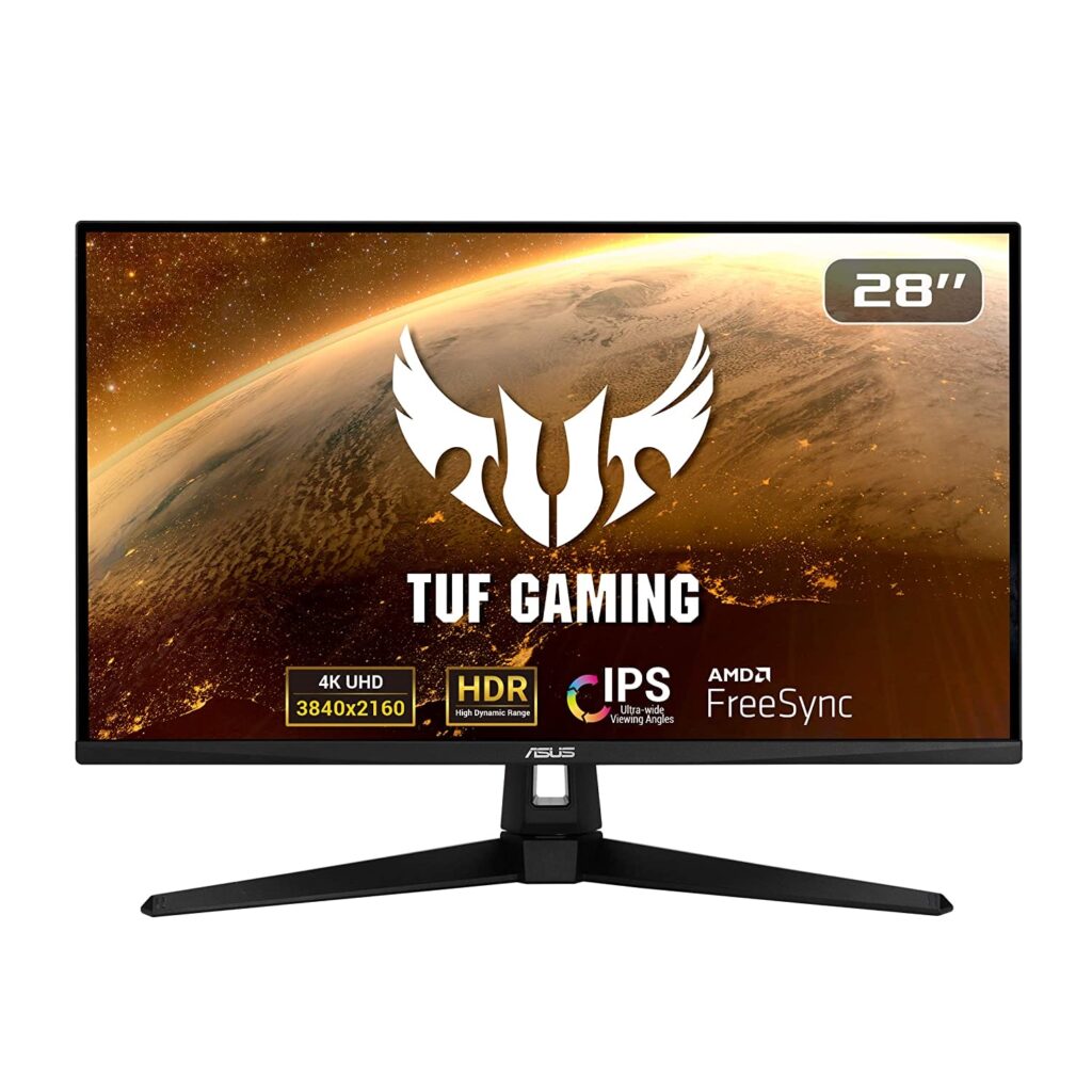 ASUS TUF Gaming VG289Q1A 4K Gaming Monitor – 28 inch UHD 4K (3840×2160), IPS, DCI-P3, Adaptive-Sync, FreeSync™, HDR 10