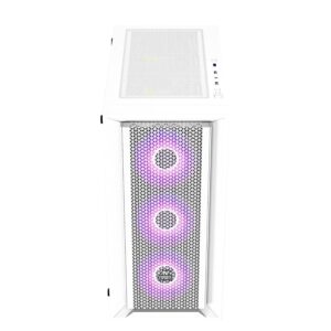 Ant Esports SX7 Mid- Tower Computer Case/Gaming Cabinet – White | Support ATX, Micro-ATX, Mini-ITX | Pre-Installed 3 x 120mm Front Fans