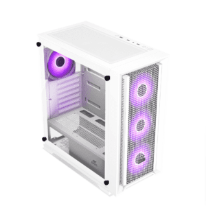 Ant Esports SX7 Mid- Tower Computer Case/Gaming Cabinet – White | Support ATX, Micro-ATX, Mini-ITX | Pre-Installed 3 x 120mm Front Fans