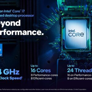 Intel Core i7-13700K Desktop Processor 16 cores (8 P-cores + 8 E-cores) 30M Cache, up to 5.4 GHz Socket LGA 1700