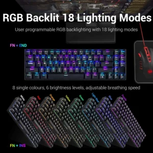 Redragon K599 Diemos RGB LED Backlit Mechanical Gaming Keyboard