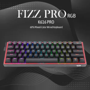 Redragon K616 Fizz Pro 60% 3-Mode Wired Black