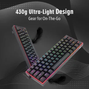 Redragon K616 Fizz Pro 60% 3-Mode Wired Black