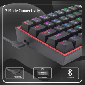 Redragon K616 Fizz Pro 60% 3-Mode Wired Black