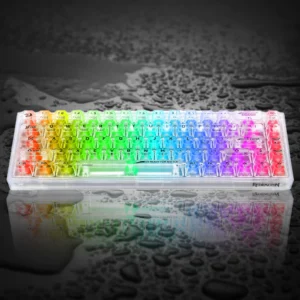 Redragon K631 PRO 65% 3-Mode Wireless RGB Gaming Keyboard, 68 Keys Compact Full-Transparent Mechanical Keyboard w/Hot-Swap Free-Mod PCB Socket, Translucent Custom Switch - White