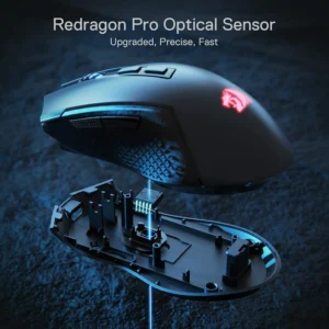 Redragon M693Gaming Mouse, 8000 DPI w/ 3-Mode Connection, BT & 2.4G Wireless, 7 Macro Buttons, Durable Power Capacity and RGB Backlight for PC/Mac/Laptop