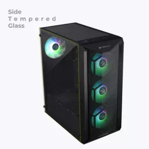 ZEBRONICS Invader Mid-Tower Premium Gaming Cabinet (Black)