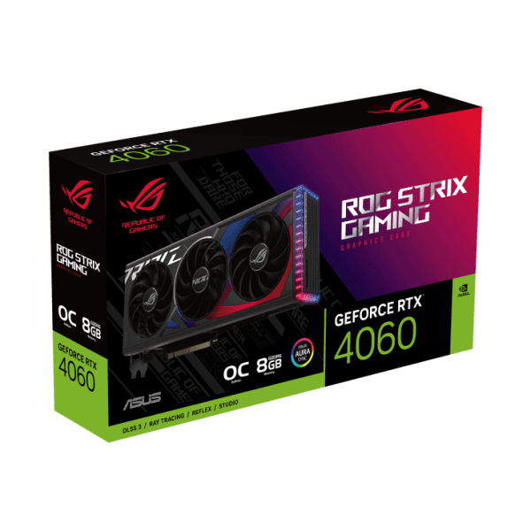 ASUS ROG Strix GeForce RTX 4060 OC 8GB GDDR6 | Triple-Fan STRIX Cooling, DLSS 3, Ray Tracing, 311 mm Length