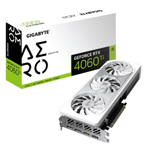 Gigabyte GeForce RTX 4060 Ti AERO OC 8G Graphics Card | White Edition GPU Triple-Fan Cooling