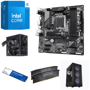 Assembled Computer KharidiyeBasic Intel Core i5-14500 with B760M DS3H AX DDR5 Motherboard, 32GB RAM DDR5, 500 GB Gen 4 Western Digital SSD, Gigabyte 650W SMPS and Zebronics Invender Black