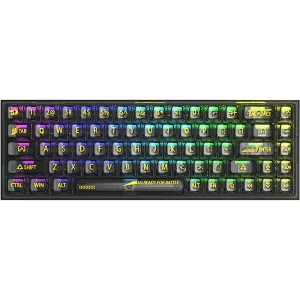 Redragon K631 PRO 65% 3-Mode Wireless RGB Gaming Keyboard, 68 Keys Compact Full-Transparent Mechanical Keyboard w/Hot-Swap Free-Mod PCB Socket, Translucent Custom Switch Black