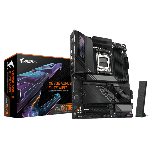 Gigabyte X870E AORUS Elite WiFi7 AM5 ATX Motherboard with DDR5, Triple PCIe 5.0 M.2, USB4 & Wi‑Fi 7