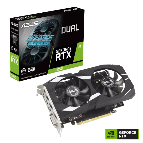 ASUS Dual RTX 3050 6GB GDDR6 Graphics Card DLSS | Ray Tracing Dual Fans - Image 2
