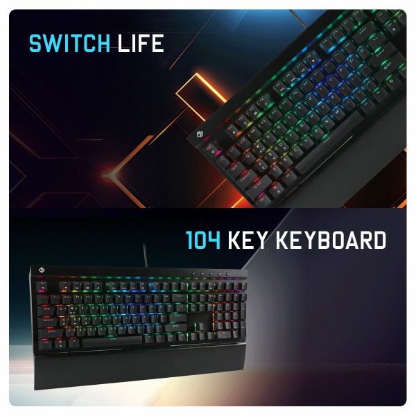 Cosmic Byte Black Eye Pro GK29 – Full-Size RGB Mechanical Keyboard with Hot-Swappable Blue Switches & Wrist Rest - Image 4