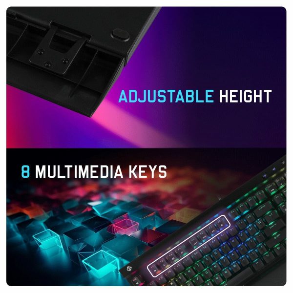 Cosmic Byte Black Eye Pro GK29 – Full-Size RGB Mechanical Keyboard with Hot-Swappable Blue Switches & Wrist Rest - Image 6