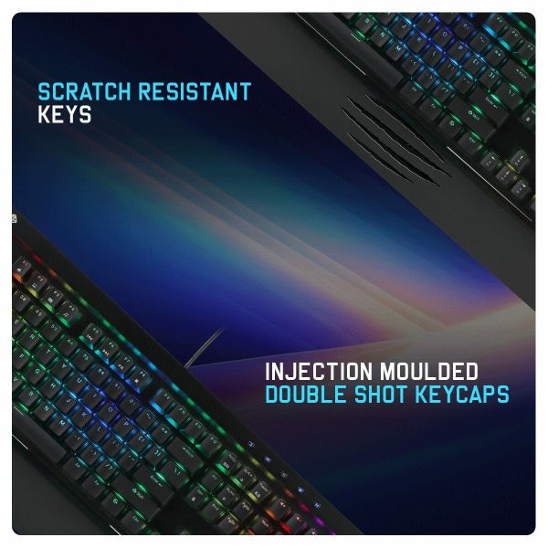 Cosmic Byte Black Eye Pro GK29 – Full-Size RGB Mechanical Keyboard with Hot-Swappable Blue Switches & Wrist Rest - Image 8