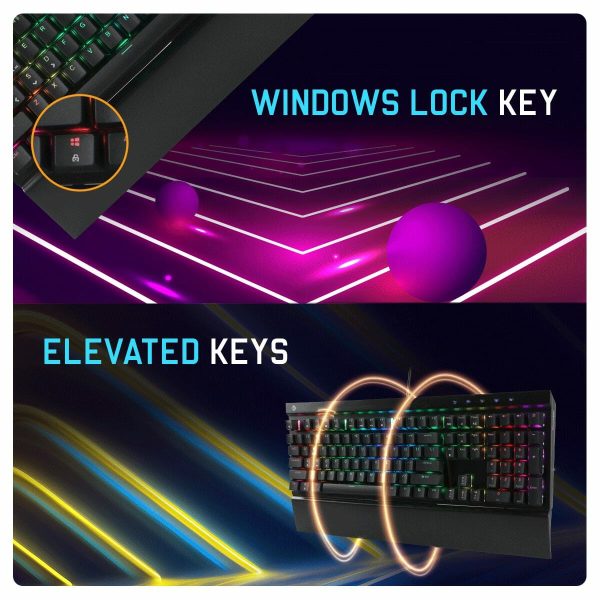 Cosmic Byte Black Eye Pro GK29 – Full-Size RGB Mechanical Keyboard with Hot-Swappable Blue Switches & Wrist Rest - Image 3