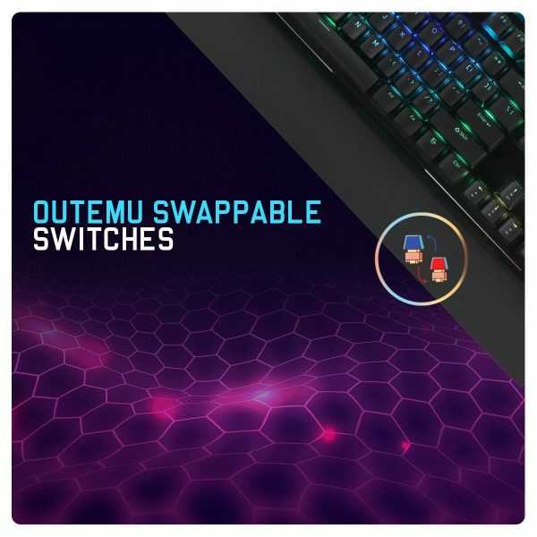 Cosmic Byte Black Eye Pro GK29 – Full-Size RGB Mechanical Keyboard with Hot-Swappable Blue Switches & Wrist Rest - Image 2