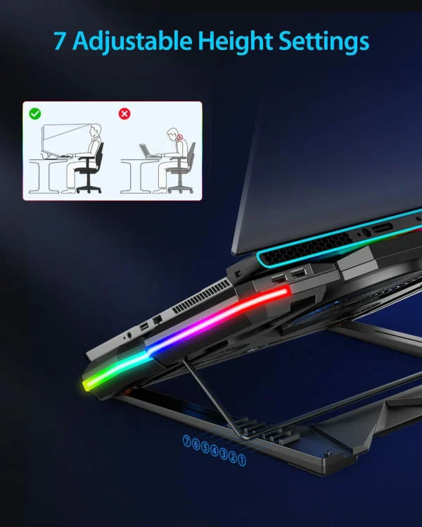 Cosmic Byte Cyclone RGB Laptop Cooling Pad With 5 Fans - Image 6