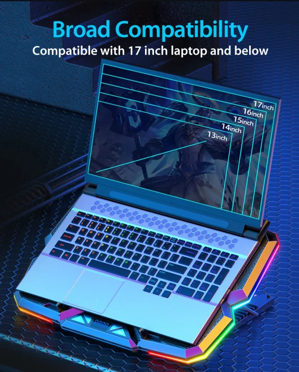 Cosmic Byte Cyclone RGB Laptop Cooling Pad With 5 Fans - Image 7