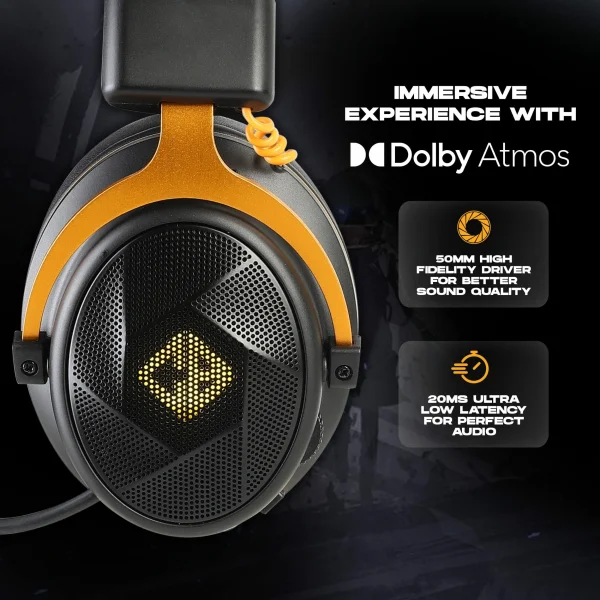 Cosmic Byte Immortal 2.4Ghz Wireless + Bluetooth + Wired Headphone (Black) - Image 4