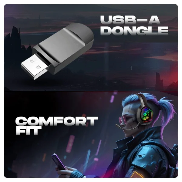Cosmic Byte Immortal 2.4Ghz Wireless + Bluetooth + Wired Headphone (Black) - Image 2