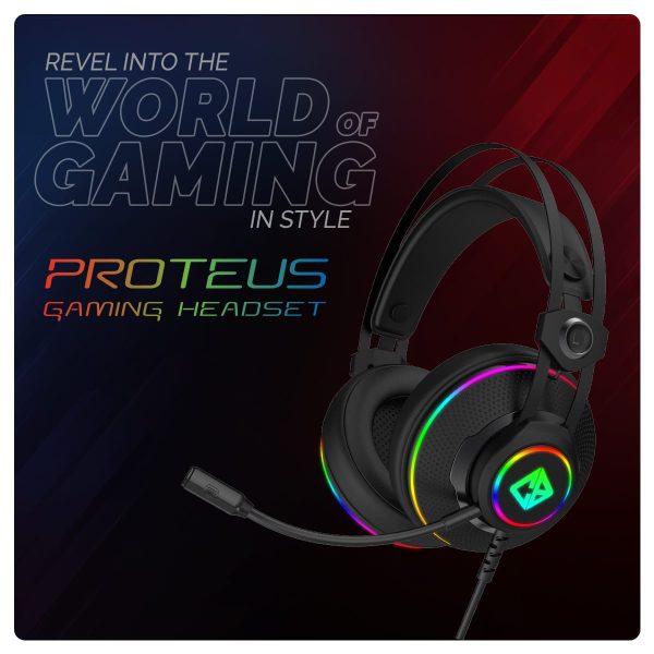 Cosmic Byte Proteus RGB Headset 7.1, Dual Input Headphone, ENC Microphone Black Color - Image 2