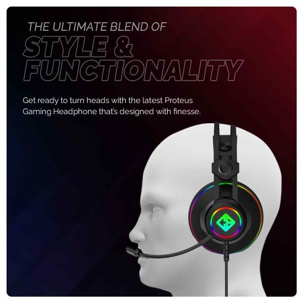 Cosmic Byte Proteus RGB Headset 7.1, Dual Input Headphone, ENC Microphone Black Color - Image 4