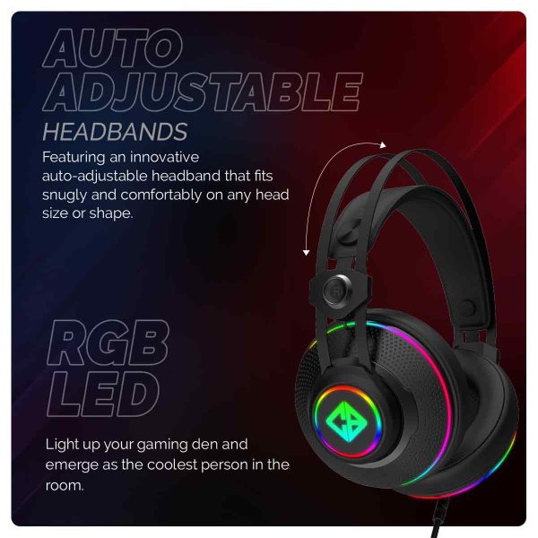Cosmic Byte Proteus RGB Headset 7.1, Dual Input Headphone, ENC Microphone Black Color - Image 9