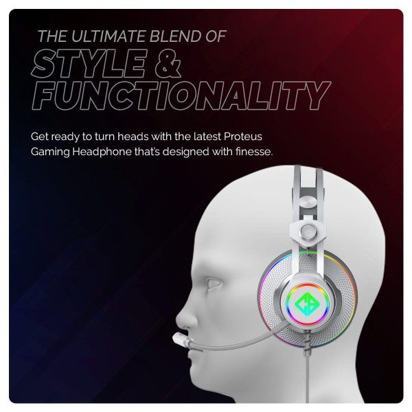 Cosmic Byte Proteus RGB White Headset 7.1, Dual Input Headphone, ENC Microphone ( White ) - Image 3