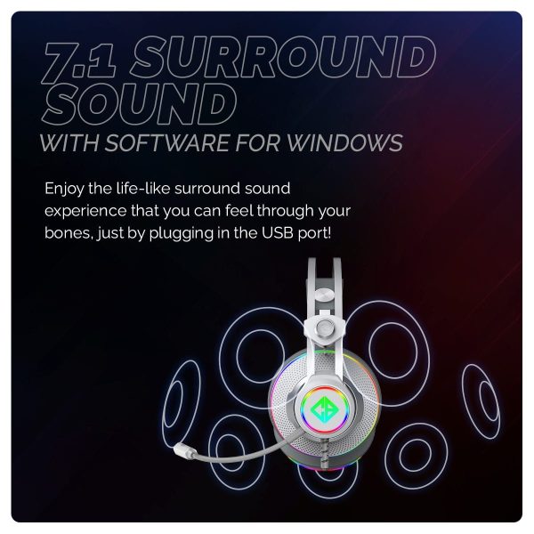 Cosmic Byte Proteus RGB White Headset 7.1, Dual Input Headphone, ENC Microphone ( White ) - Image 6