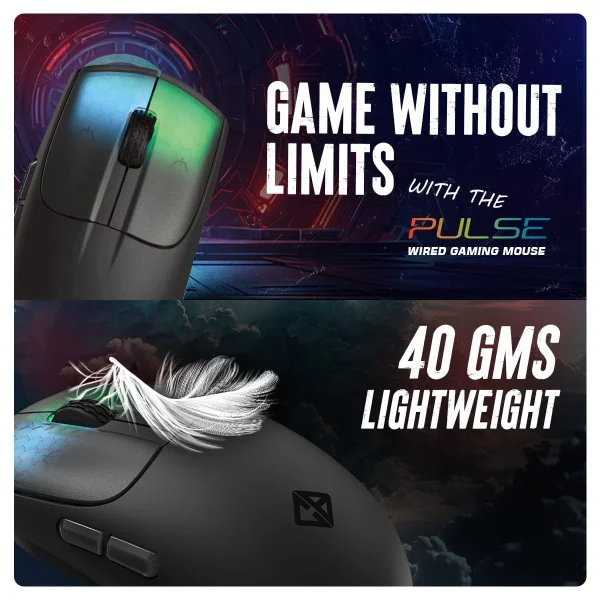 Cosmic Byte Pulse Wired Gaming Mouse Pixart 3327 Sensor, 200-12400 DPI - Image 2