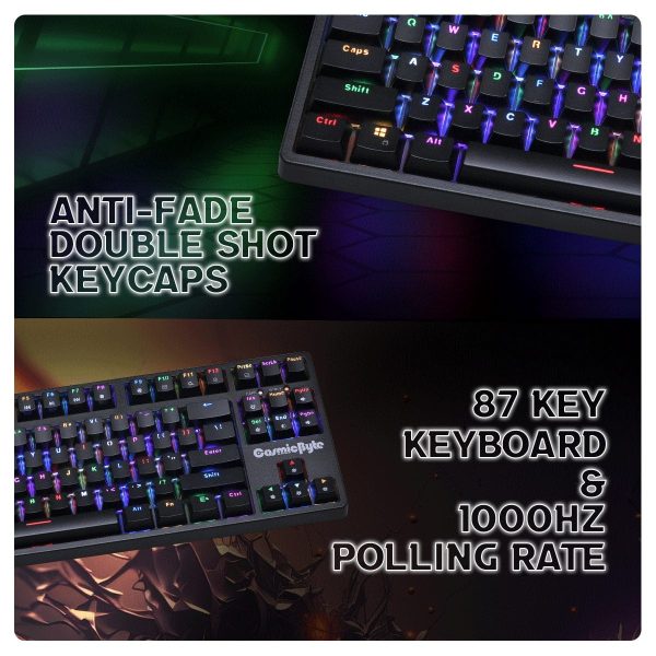 Cosmic Byte Trinity Wired Optical Keyboard CB-GK-38 – Hot-Swappable, TKL, RGB, 100M Key Life - Image 2