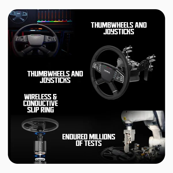 Cosmic Byte Moza Trucking Racing Bundle – PC Sim Racing Kit with R5 Wheelbase, TSW Truck Wheel, SR-P Lite Pedals & Truck Wheel Clamp - Image 7