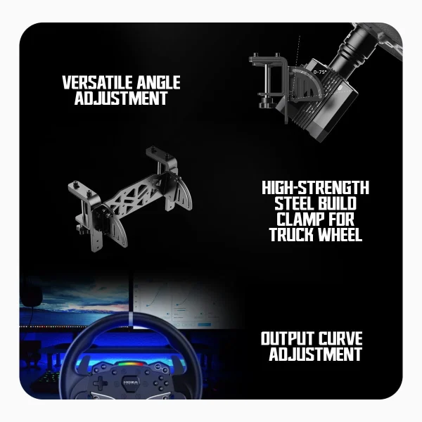 Cosmic Byte Moza Trucking Racing Bundle – PC Sim Racing Kit with R5 Wheelbase, TSW Truck Wheel, SR-P Lite Pedals & Truck Wheel Clamp - Image 3