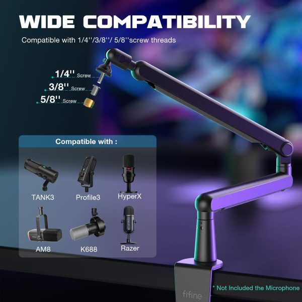 FIFINE AmpliGame A6V USB Microphone with Volume Dial, Mute Button & RGB for Gaming on PC/Laptop/PS4/5 Black - Image 8