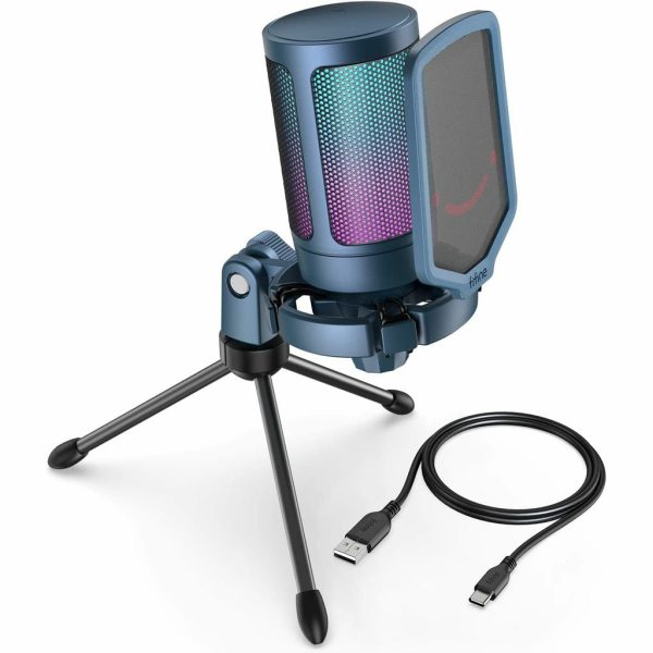 FIFINE AmpliGame A6V USB Microphone with Volume Dial, Mute Button & RGB for Gaming on PC/Laptop/PS4/5 Black - Image 7