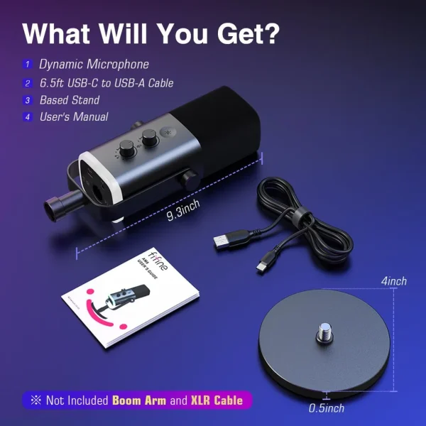 FIFINE AmpliGame AM8 USB/XLR Dynamic Microphone with RGB, Touch-mute, I/O Controls, Live Monitoring for Streaming - Image 6