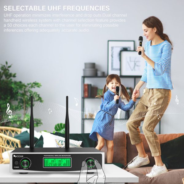 FIFINE K040 Dual Wireless Handheld Microphones System with Individual Balance XLR Output - Image 3