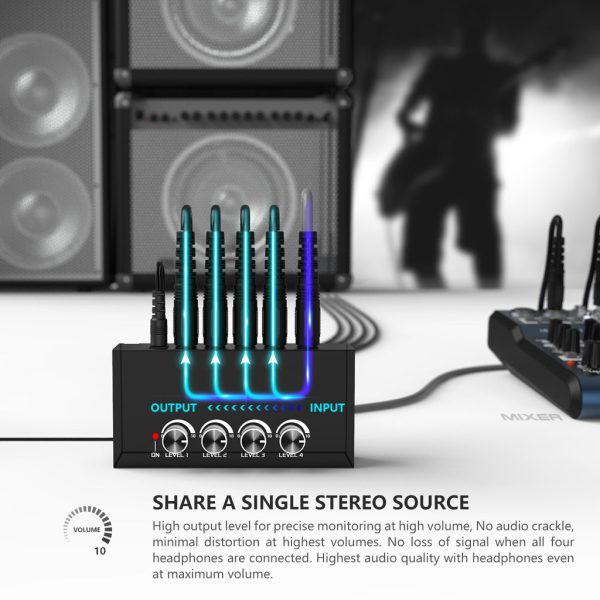 FIFINE N6 Headphone Amplifier with Stereo Output and Individual Volume Controls - Image 5
