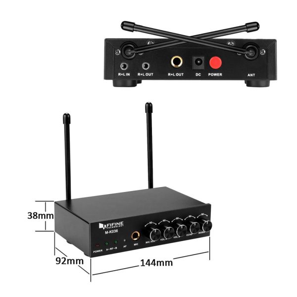 Fifine K036 Dual Wireless Microphones System for Gig, Home Karaoke with PA Speaker, Karaoke Machine - Image 5