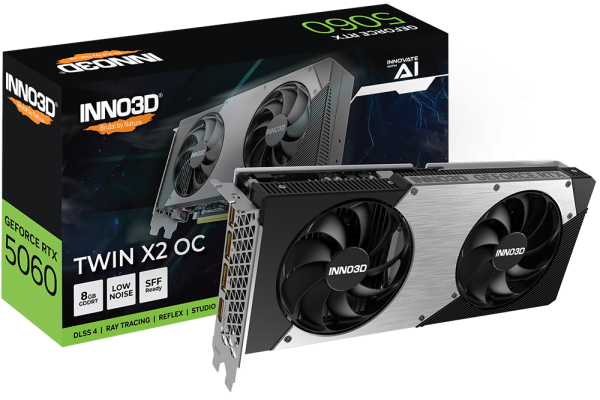 INNO3D 8GB GeForce RTX 5060 Twin X2 OC Graphics Card - Image 2