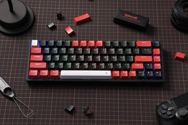Redragon Castor K631 Pro - 65% Bluetooth + 2.4Ghz Wireless + Wired RGB Mechanical Keyboard (Red Switch)Magicwand SE K655 75% Wired Mechanical Keyboard White and Grey (Quiet Linear Red Switch) - Image 4