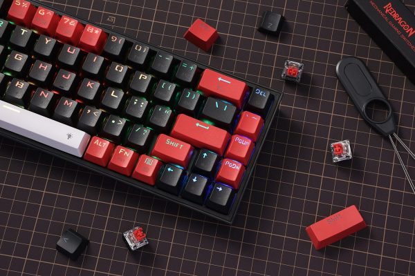 Redragon Castor K631 Pro - 65% Bluetooth + 2.4Ghz Wireless + Wired RGB Mechanical Keyboard (Red Switch)Magicwand SE K655 75% Wired Mechanical Keyboard White and Grey (Quiet Linear Red Switch) - Image 2