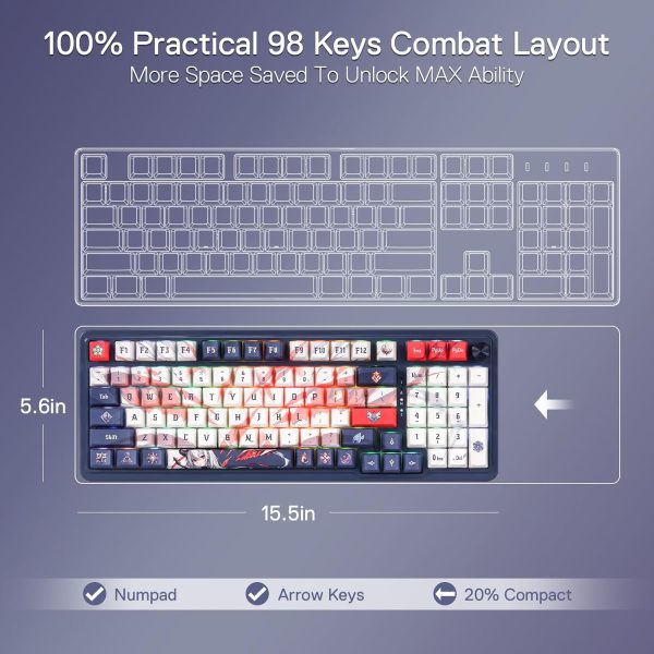Redragon Eisa Pro K686 Pro Wired+2.4Ghz+BT Mechanical Keyboard Anime Theme (Custom Hi-Fi Linear Switch) - Image 6