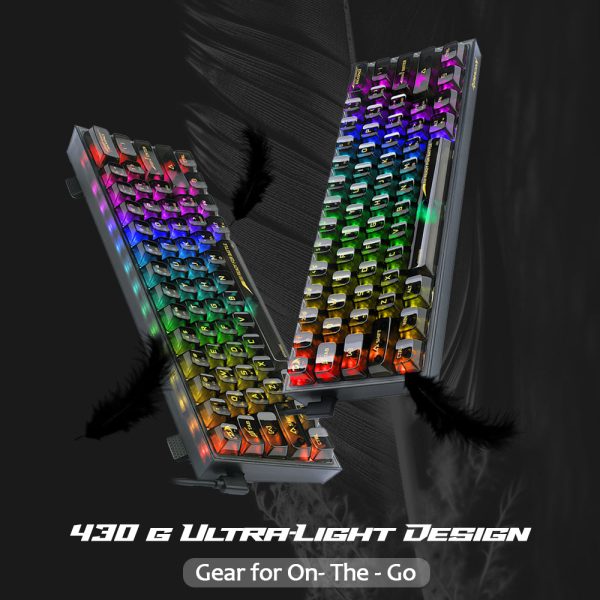 Redragon Fizz K617 - 60% Wired Mechanical Keyboard Black Transparent (Translucent Custom Switch) - Image 5