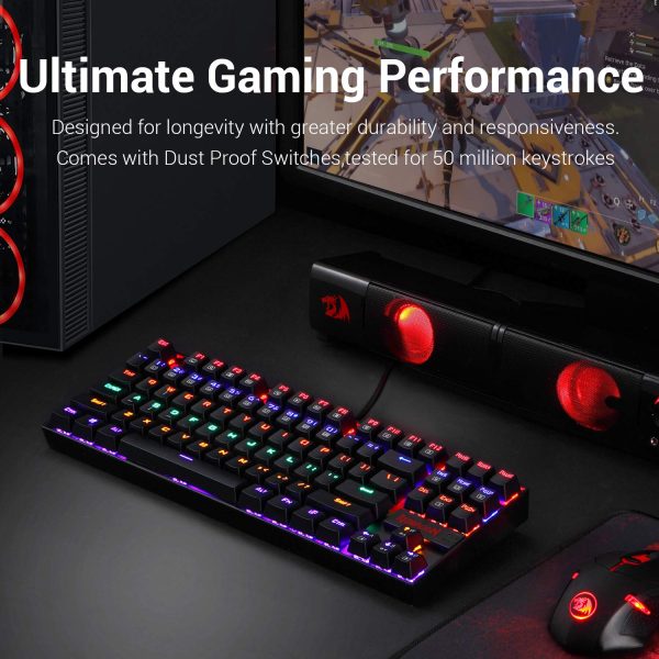 Redragon Kumara K552 - TKL Wired Mechanical Keyboard Rainbow (Red Switch) - Image 6