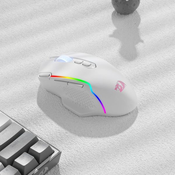Redragon M810 Taipan Pro (Wired/Wireless/BT) – White Gaming Mouse - Image 8