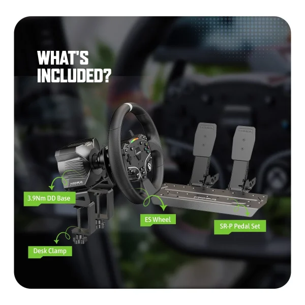 Moza R3 Bundle for PC and Xbox Officially Licensed, R3 Wheelbase, ES Steering Wheel, SR-P Lite Pedals, Table Clamp - Image 9