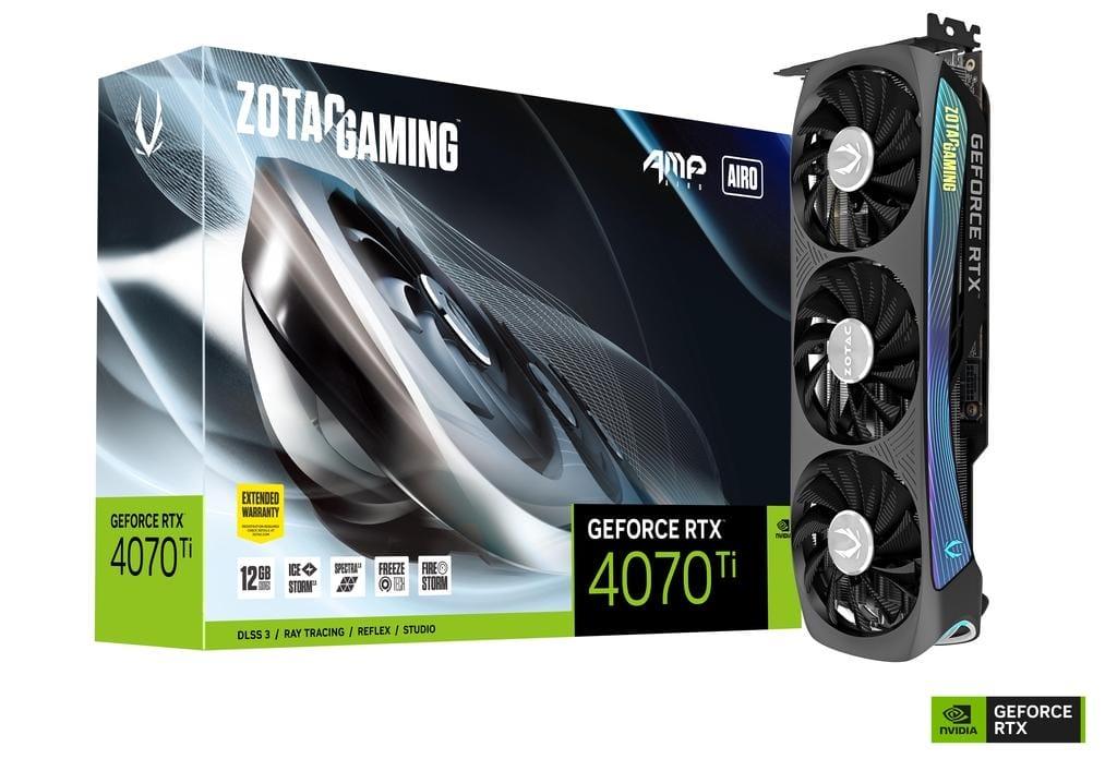 Zotac Gaming GeForce RTX 4070 Ti AMP Airo 12GB GDDR6X Graphics Card | DLSS 3.5, AIRO Cooling, Ray Tracing, PCIe 4.0